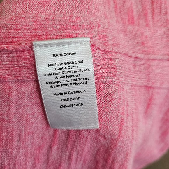 TALBOTS Marled Pink V-neck Cotton Pullover Sweater~Size XS - Picture 8 of 9